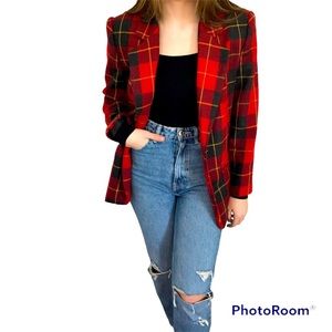 Vintage SAG HARBOR  Women’s Wool Check Jacket/Blazer Size 6P